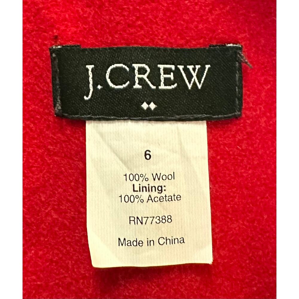 J. Crew Vintage Pure Wool Classic Lady Day Coat Red 86707 Size 6 - Picture 10 of 11